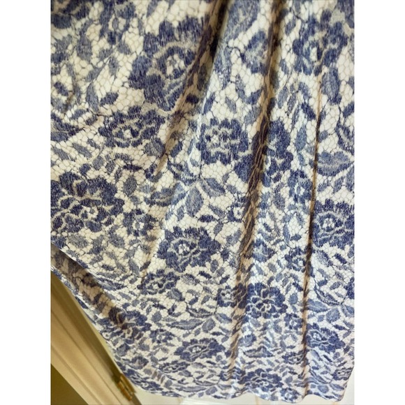 Luisa Beccaria Dress Size 42 periwinkle blue white knit shirred front Italy - Picture 6 of 14